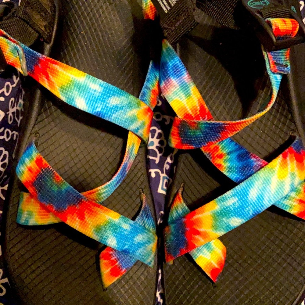 Tie dye chacos
